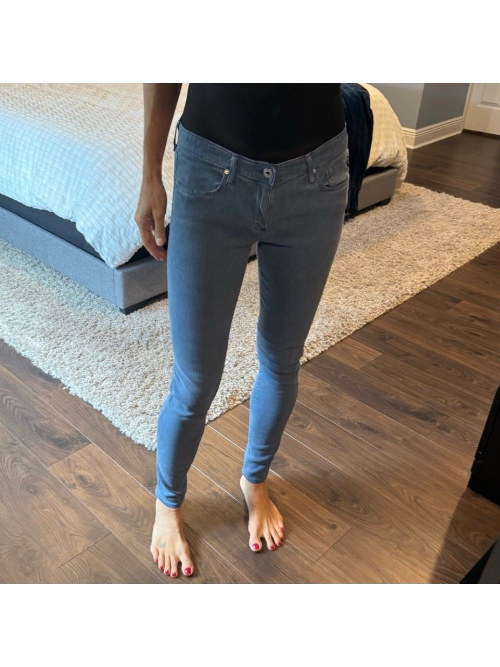 AG Adriano Goldschmied Super Skinny Ankle Crop Jeans 25 USA Cigarette Denim